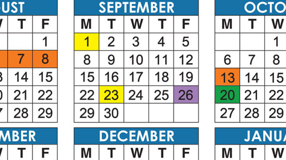 Official 2025/26 Broward County Public Schools Color Calendar